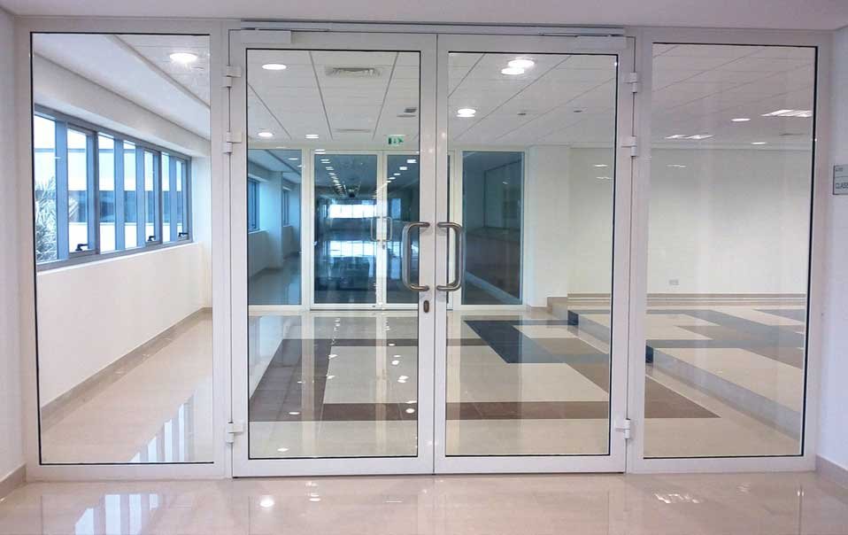 We offer a full range of commercial aluminium products,including shop fronts,curtain walling screens,entrance screens,automatic entrance doors. All products can be powder coated from a wide choice of colours and finishes and glazed with an extensive choice/specification of glass or double glazed units available.