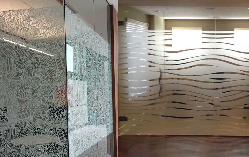 We can supply and fit all types of glass incorporating any of our standard sandblasted designs or to your own designs.We can incorporate sandblasted designs onto a variety of glasses as a visual safety aid to protect against accidents, in both commercial and residential applications.Sandblasted glasses can be treated with a surface protection agent, which protects the sandblasted surface from discolouration and minimises the effects of pollution and air impurities