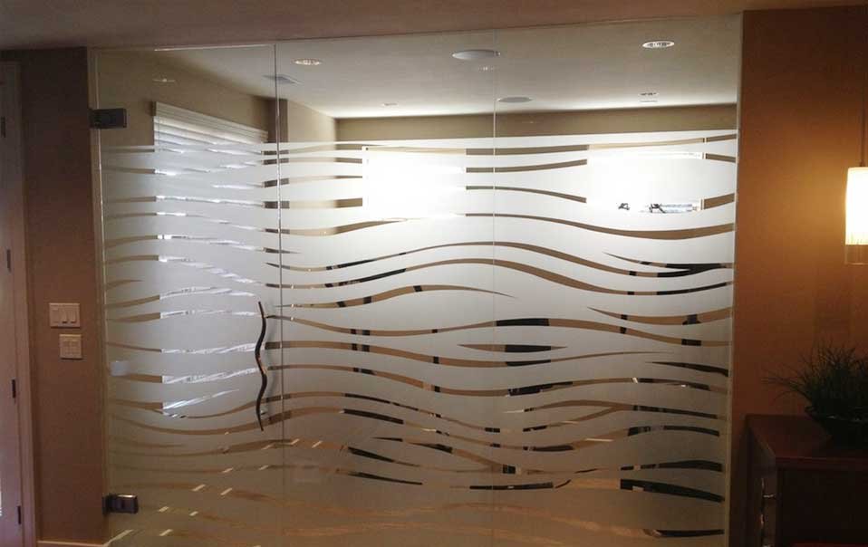We can supply and fit all types of glass incorporating any of our standard sandblasted designs or to your own designs.We can incorporate sandblasted designs onto a variety of glasses as a visual safety aid to protect against accidents, in both commercial and residential applications.Sandblasted glasses can be treated with a surface protection agent, which protects the sandblasted surface from discolouration and minimises the effects of pollution and air impurities.