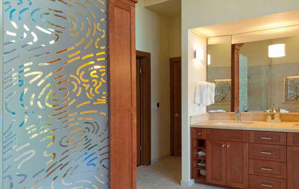 We can supply and fit all types of glass incorporating any of our standard sandblasted designs or to your own designs.We can incorporate sandblasted designs onto a variety of glasses as a visual safety aid to protect against accidents, in both commercial and residential applications.Sandblasted glasses can be treated with a surface protection agent, which protects the sandblasted surface from discolouration and minimises the effects of pollution and air impurities